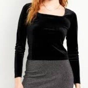 Old Navy Fitted Square-Neck Velvet Top